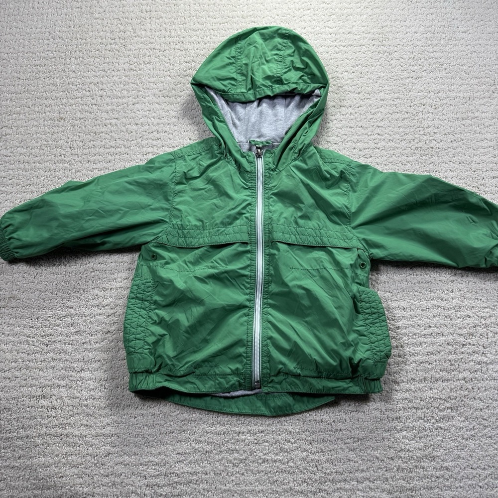 Baby Gap Green wind buster jersey lined hooded jacket‎ 2 Years
